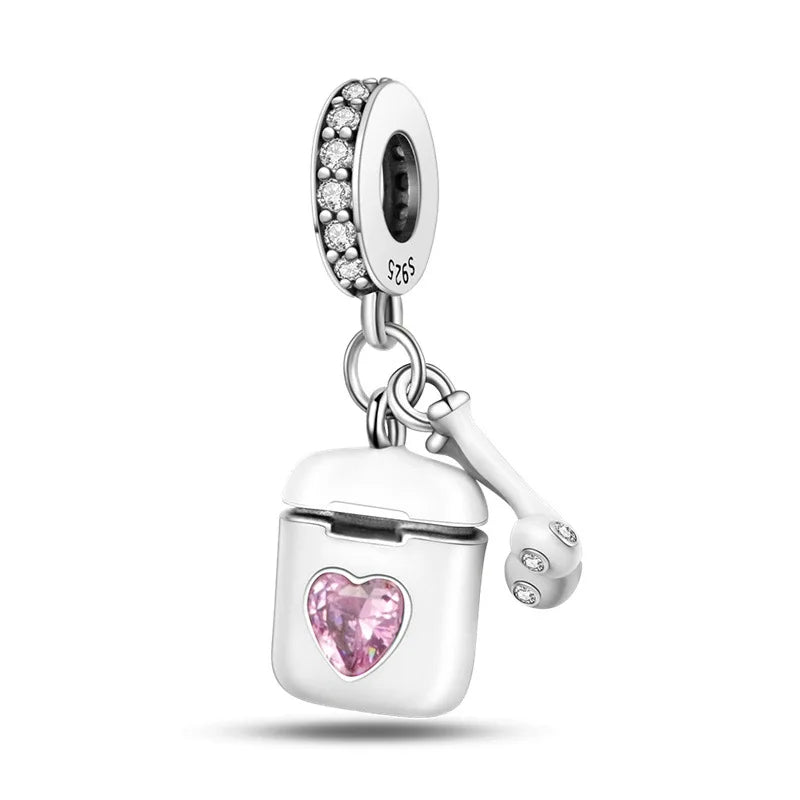 Charms Silver and Pink