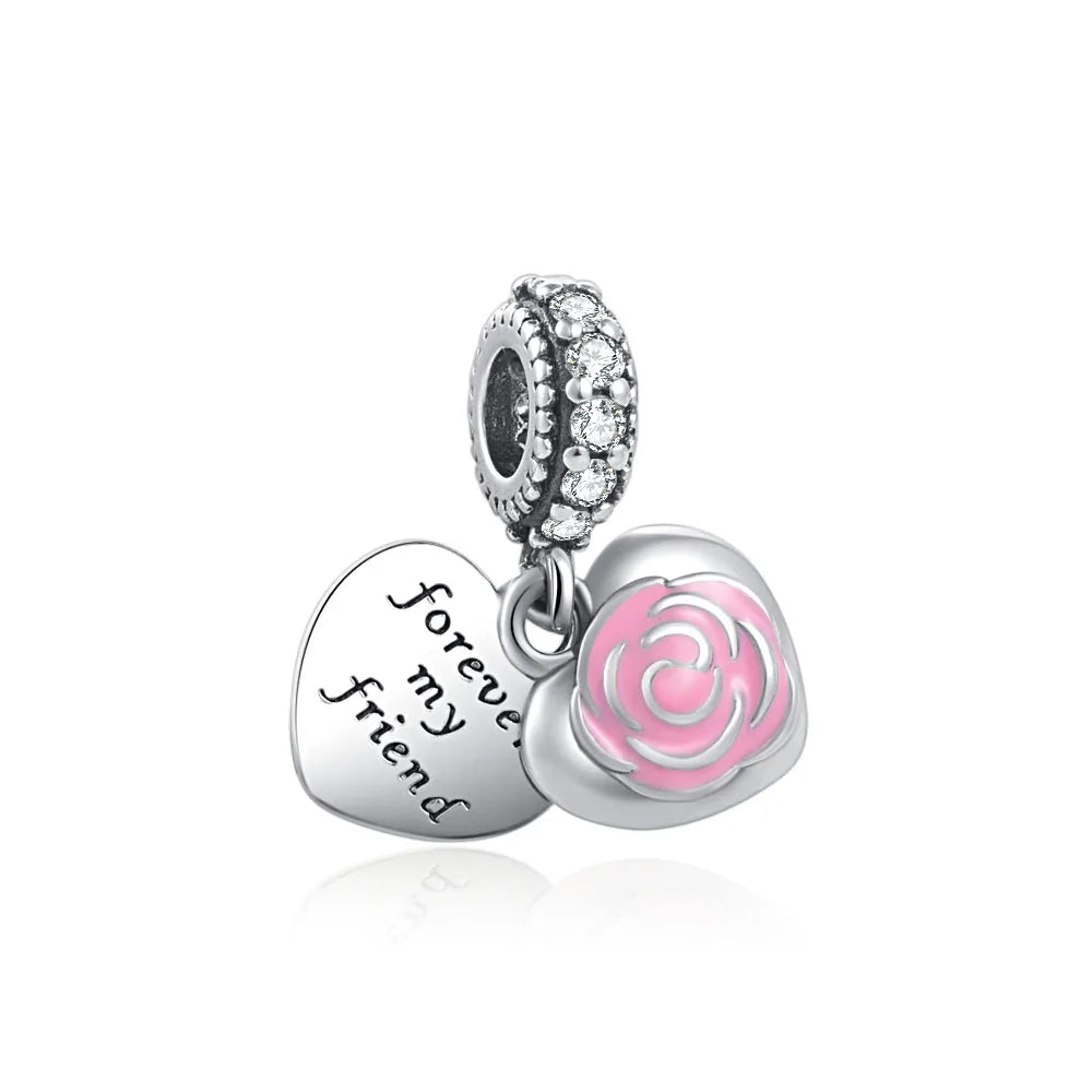 Charms Silver and Pink
