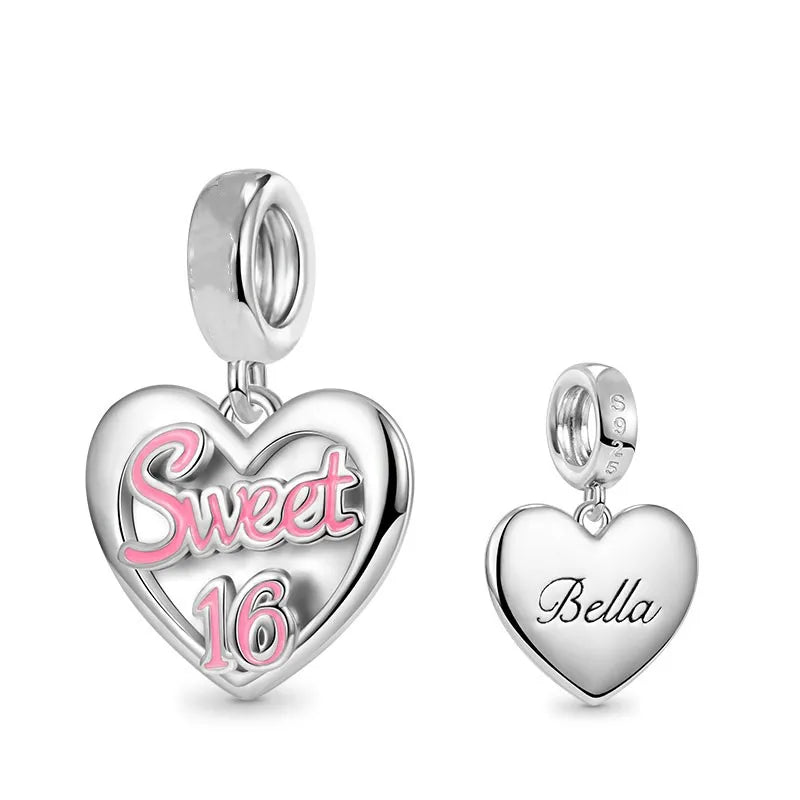 Charms Silver and Pink