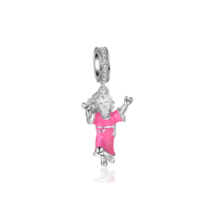 Charms Silver and Pink