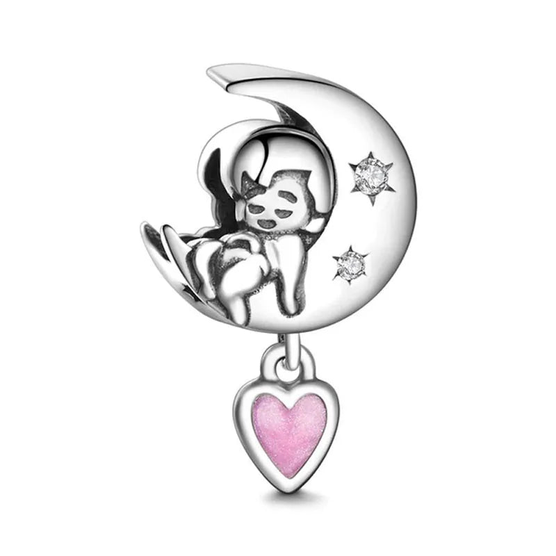 Charms Silver and Pink