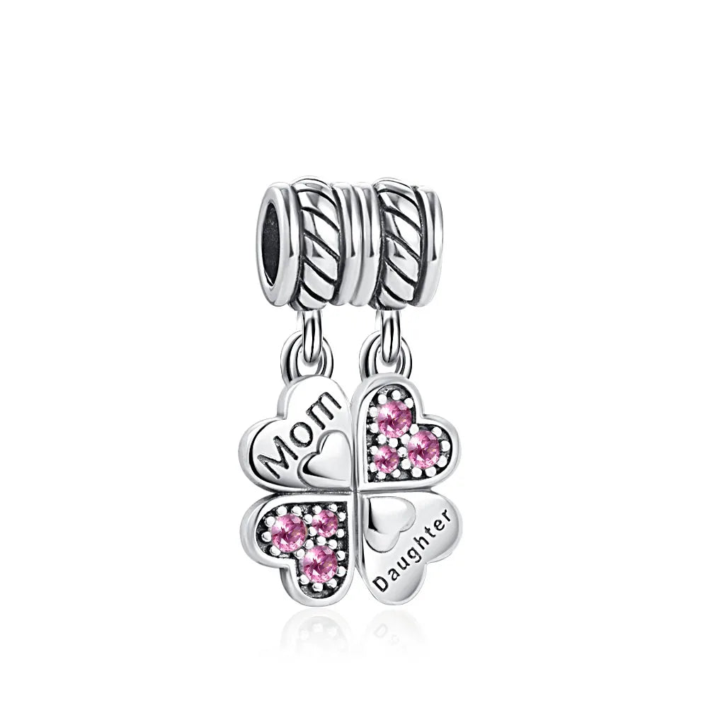 Charms Silver and Pink