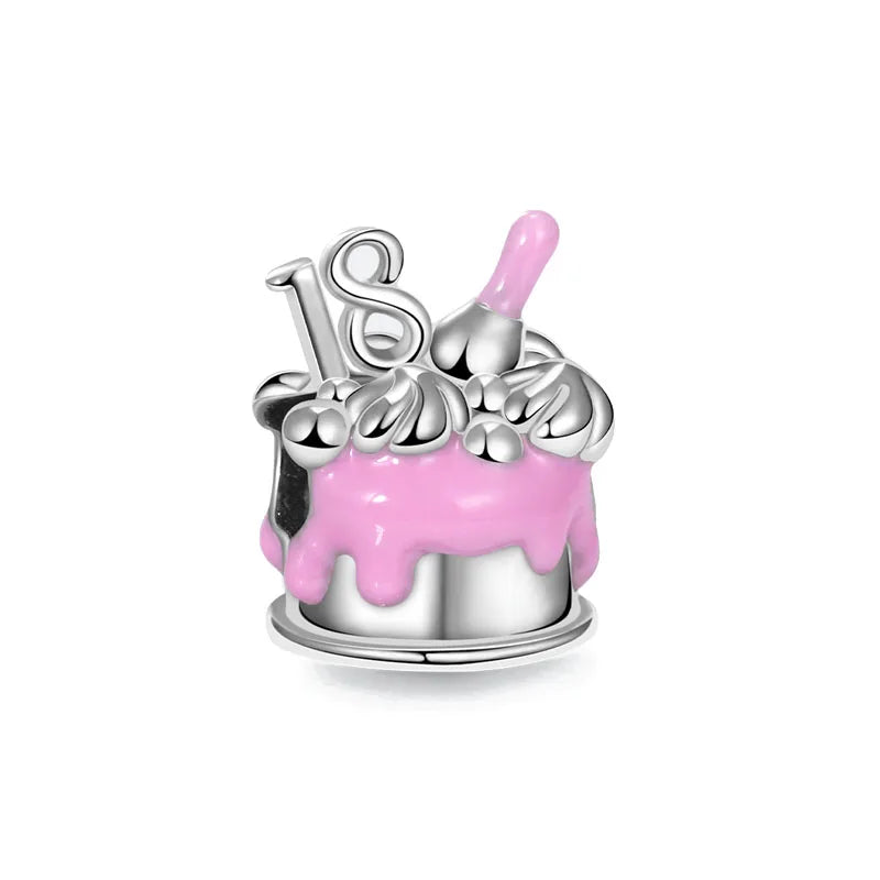 Charms Silver and Pink